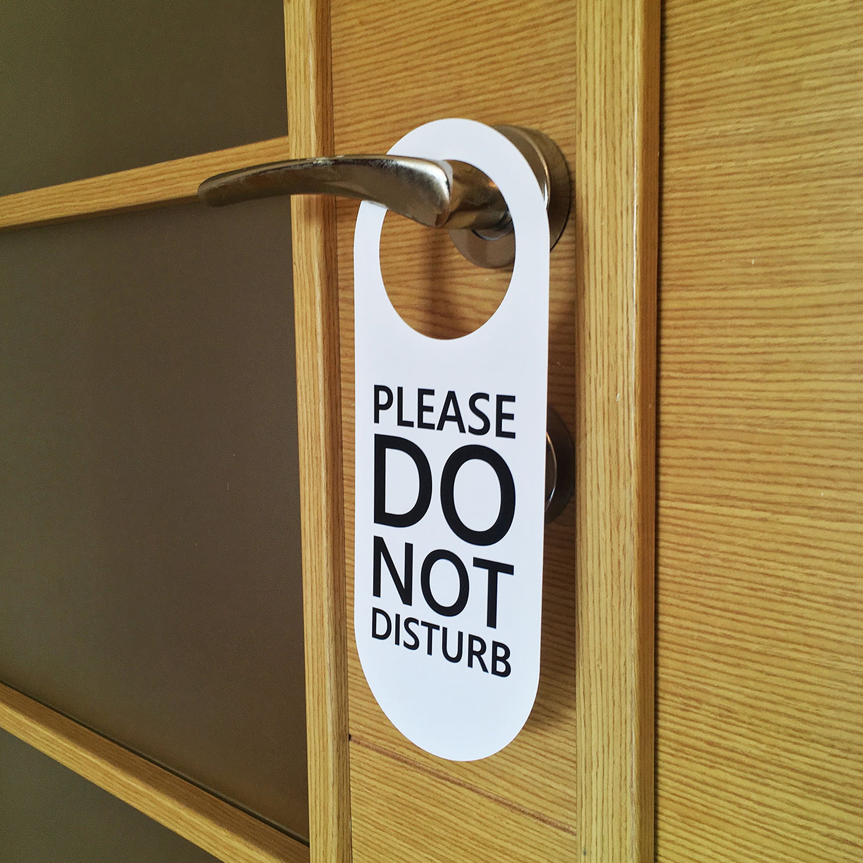 Do Not Disturb Door Hanger Sign 2 Pack (Black and White, Double Sided)  Please Do Not
