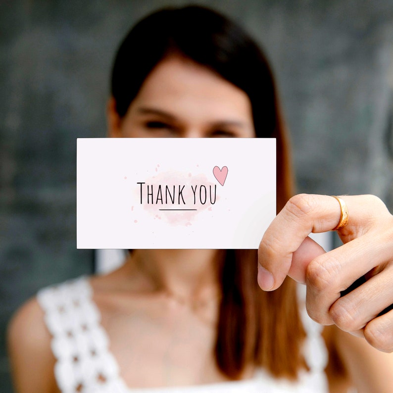 Small Thank You Cards Business Card Size 2x35 Etsy