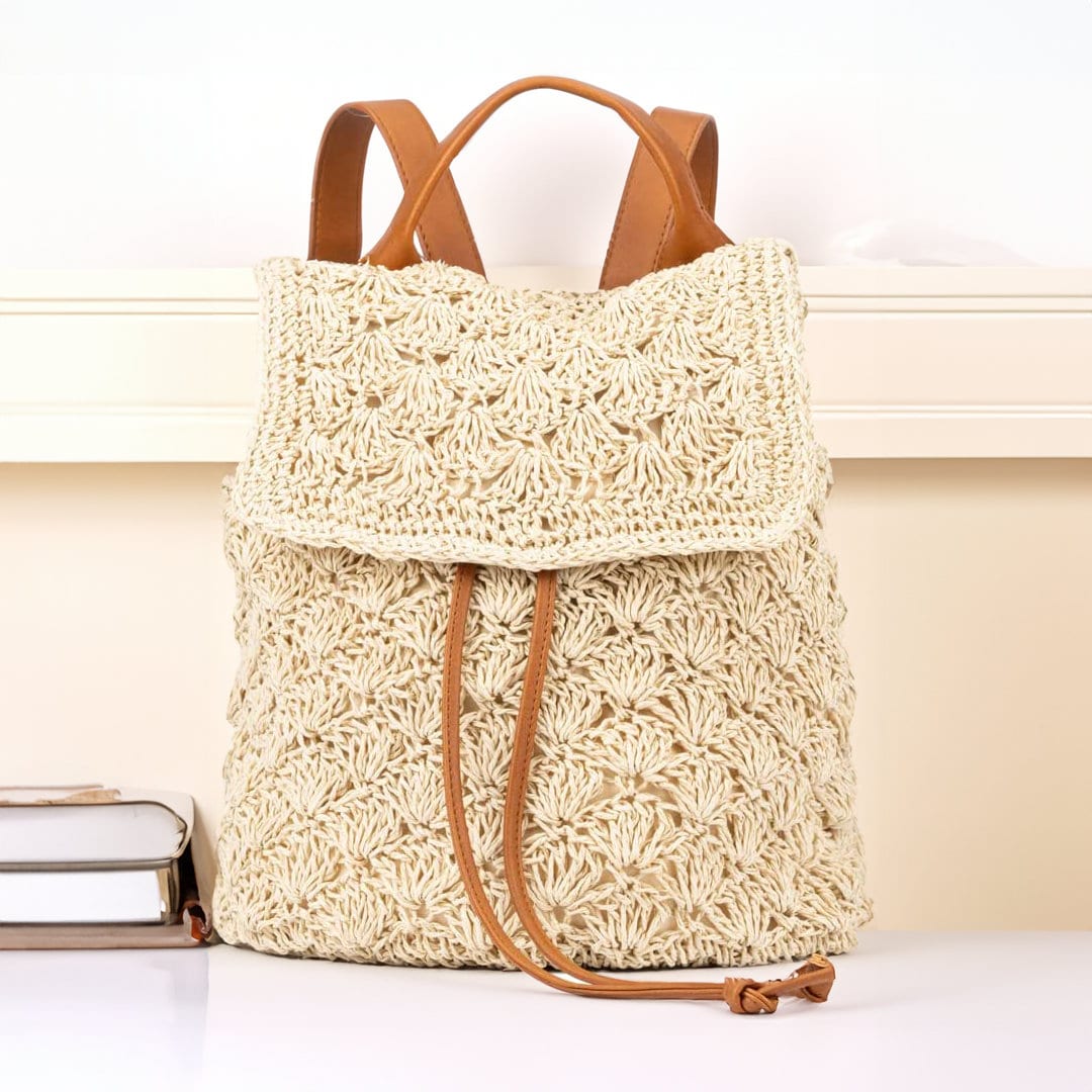 50 % OFF Straw Beach Bag With Leather Strap Straw Backpack Hipster Backpack  Boho Backpack -  Norway