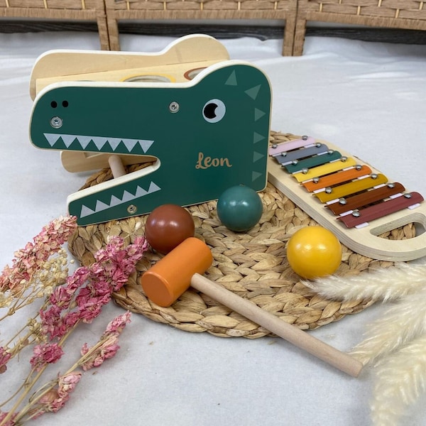 Montessori speelgoed 1 jaar, klopspel krokodil, cadeaus voor 1e verjaardag, 1e verjaardagscadeau, babycadeau