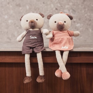 Baby gift birth, cuddly toy with name, cuddly toy bear Sam, Jollein, personalisable