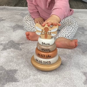 Regalo nacimiento bebe, turrón torre apilable personalizado, regalo nacimiento, regalos bebe