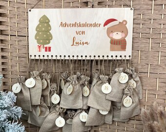 Personalisierter Adventskalender Adventskalender Holz Adventskalender zum befüllen, Adventskalender DIY Weihnachtsdeko, Weihnachtstiere