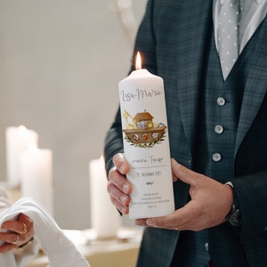 Baptismal candle Noah&#39;s Ark, baptismal candle personalized with baptismal saying, blessing candle, baptism gift