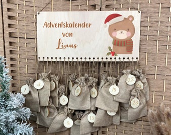 Calendrier de l'Avent en bois Calendrier de l'Avent à remplir, Calendrier de l'Avent personnalisé Calendrier de l'Avent DIY Décoration de Noël, Animaux de Noël