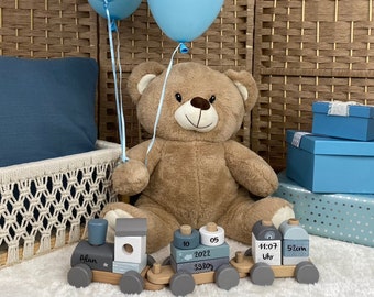 Personalisierte Babygeschenke, Geschenk zur Geburt, personalisierte Eisenbahn, Babygeschenke zur Geburt