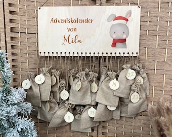 Calendario de Adviento personalizado, calendario de Adviento, calendario de Adviento de madera para rellenar, calendario de Adviento, decoración navideña DIY, animales navideños