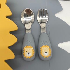 Children's cutlery with engraving lion Tryco, baby gift, customizable
