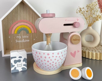 Mixer/food processor pink, wooden mixer children, customizable, Christmas gift baby