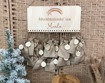 Adventskalender om te vullen, vallende ster, adventskalender houten adventskalender gepersonaliseerde adventskalender DIY kerstdecoratie