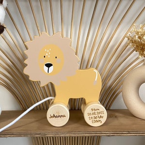 Baby gift birth, pull-along animal lion, personalized gifts baby