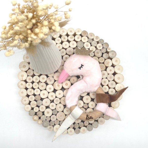 Baby gift personalized, gift birth, teether swan Ivy Tryco, baby gift
