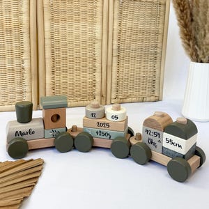 Regalo nacimiento, regalo bebe para nacimiento, tren madera personalizado, regalos personalizados bebe, tren cumpleaños