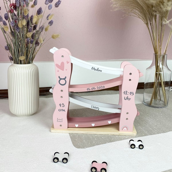 Baby gift birth, personalized marble run heart pink customizable, gift birth, Easter gifts children