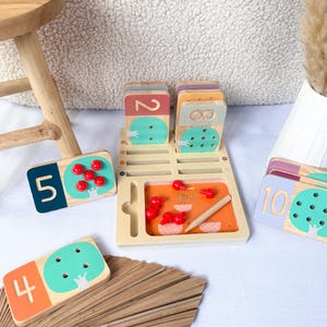 Number learning game, school enrollment gift, gift for school enrollment, preschool learning numbers, number trainer fruit tree