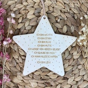 Affirmation star, positive beliefs, affirmation wooden sign, affirmation cards, encouragement, children's room decoration