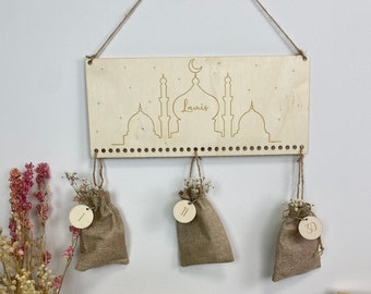 Ramadan Kalender für Kinder, Ramadan Kalender zum befüllen, Ramadankalender 2024, Kalender für Ramadan, Ramadan Kalender Holz personalisiert