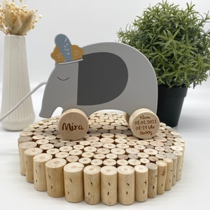Pull-along toy elephant, baby gift for birth, gift for birth, gift birth