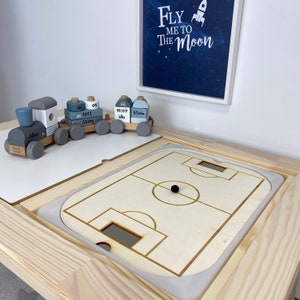 Gift 1st birthday, activity board Flisat Trofast insert, sorting game Montessori football field, promote fine motor skills sensory board