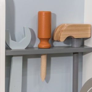 Établi avec outils en bois, personnalisable, cadeaux de Pâques pour enfants image 8