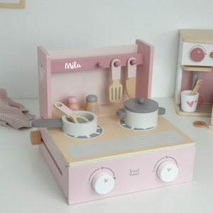 Children&#39;s kitchen wood, folding children&#39;s kitchen pink, play kitchen, customizable, Easter gifts for children