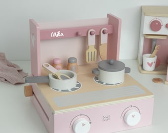 Children's kitchen wood, folding children's kitchen pink, play kitchen, customizable, Easter gifts for children