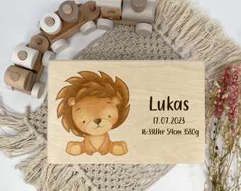 Baby souvenir box, lion jungle souvenir box, christening gift, birth gift, baby gift birth, wooden box personalized, baptism