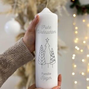 Christmas candle, personalized candle, candle with Christmas motif, Christmas tree motif, odorless candle Advent candle, candle Christmas light