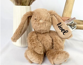 Stuffed toy with name, personalized cuddly toy, bunny nougat, plush toy with name, birth gift, baby gift