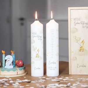 Birthday candle, birth candle, giraffe heart balloon - neutral, birthday candle children, personalized, candle birthday, life candle
