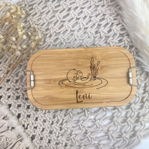 Personalized lunch box, children&#39;s lunch box with divider, otter lunch box, lunch box with name, kindergarten lunch box, lunch box