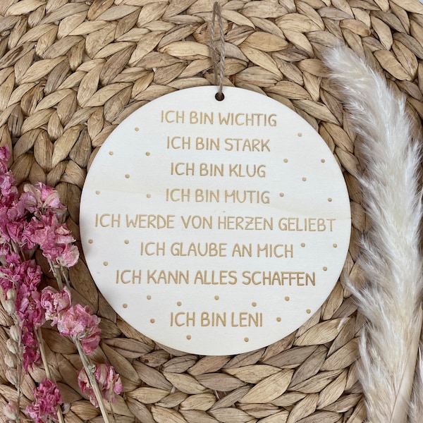 Affirmation, positive Glaubenssätze, Affirmationsholzschild, Affirmationskarten, Mutmacher, Kinderzimmer Deko