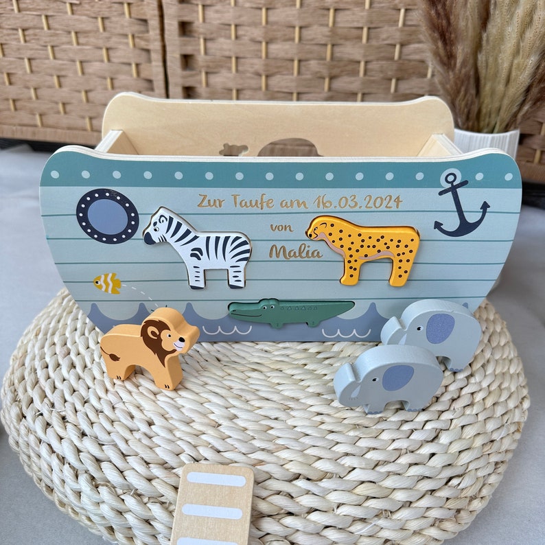 Baptism gift Noah's Ark, extraordinary baptism gift, baptism gift, godchild baptism gift image 10