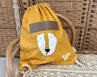 Personalized children's gym bag with lion design, kids' gym bag, kindergarten gym bag, gym bag, sports bag, sports bag, gym bag
