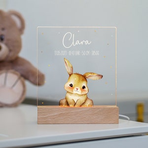 Night light children, rabbit, personalized night light, baby gift birth, gift for birth