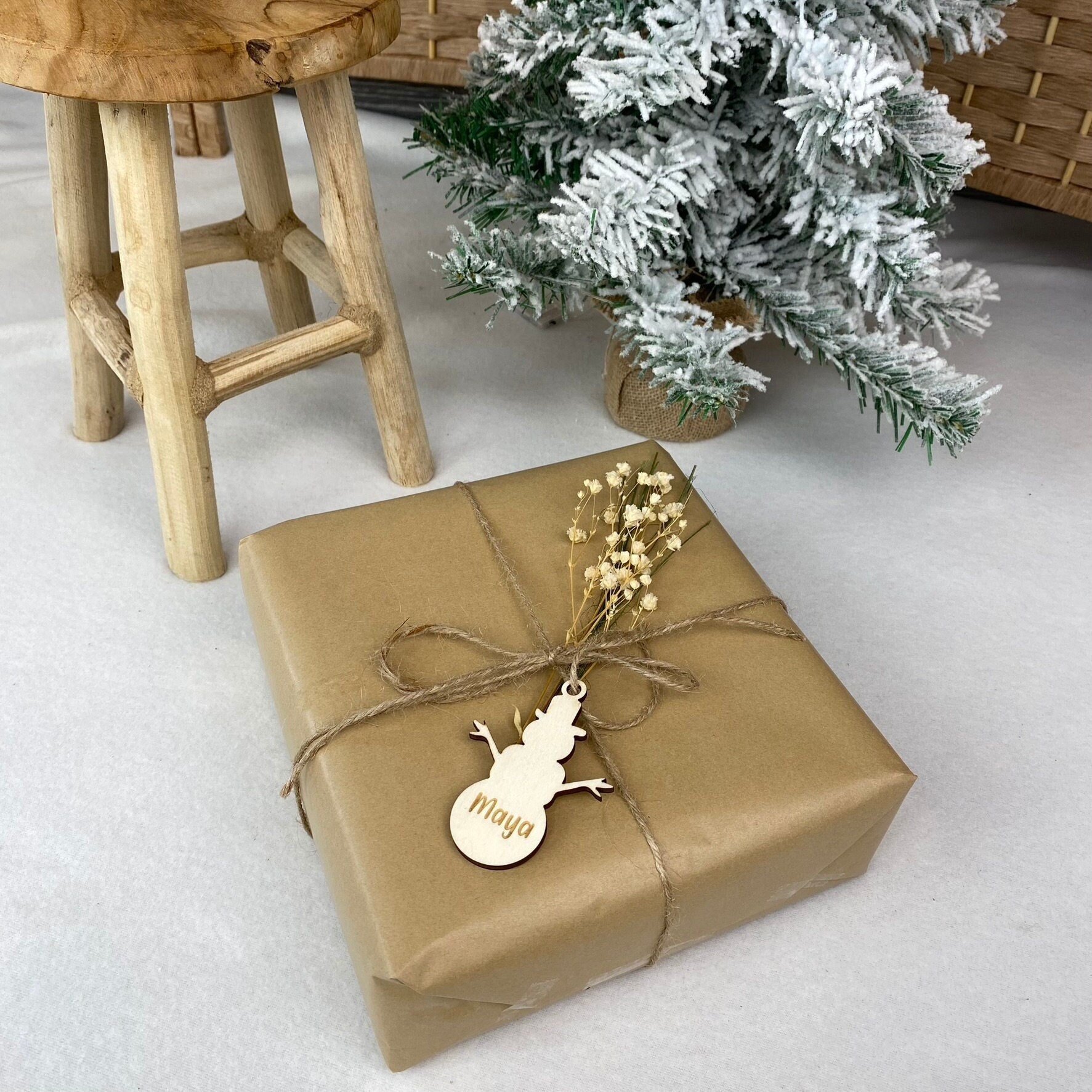Geschenkanhänger personalisiert Weihnachten Holz Motiv Rentier  Weihnachtsgeschenke Anhänger Geschenkverpackung Weihnachten - .de