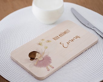 Breakfast board personalized, fairy, breakfast board children, baby gifts, gift 1st birthday, birth
