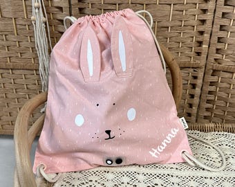 Children's gym bag personalized rabbit, children's gym bag, kindergarten gym bag, gym bag, sports bag, gym bag, gym bag