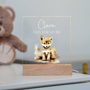 Personalisierte Nachtlampe Wolf – warmweißes Licht für ruhige Nächte