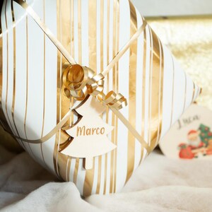 クリスマスプレゼントペンダント、名前入り木製ギフトタグ、クリスマス、クリスマスツリーの飾り、ギフトラッピング、クリスマス、クリスマスボール