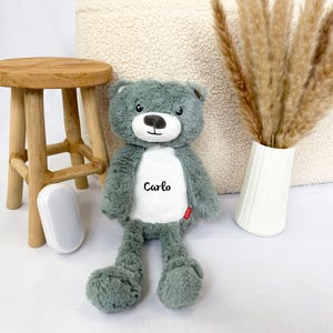 Personalized cuddly toy with sleep trainer bear, stuffed toy with name, children&#39;s gift