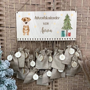 Advent calendar for children to fill, Advent calendar to fill, Advent calendar made of wood, Advent calendar personalized, Lino Dog