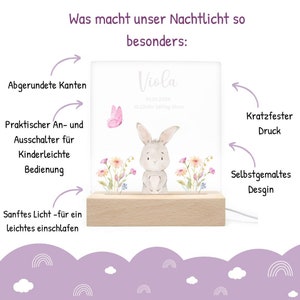 Individuelles LED-Nachtlicht Wolf – ideal als Taufgeschenk mit Namen