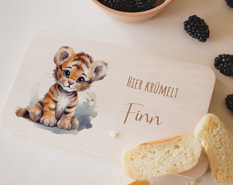 Breakfast board personalized, tiger, breakfast board children, baby gifts, gift 1st birthday, birth