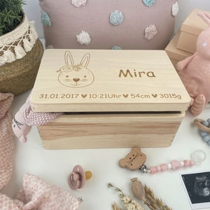 Baby gift birth, memory box baby, christening gift, rabbit