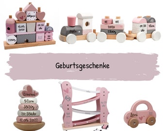 Geburtsgeschenk Baby Geschenk personalisiert Personalisertes Geschenk Baby Holzspielzeug Baby