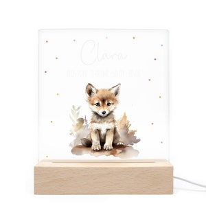 Kinder-Nachtlicht mit Wolf und LED – individuell mit Namen personalisiert