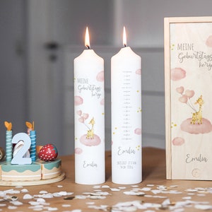 Birthday candle, birth candle, giraffe heart balloon - girl, birthday candle children, personalized, candle birthday, life candle