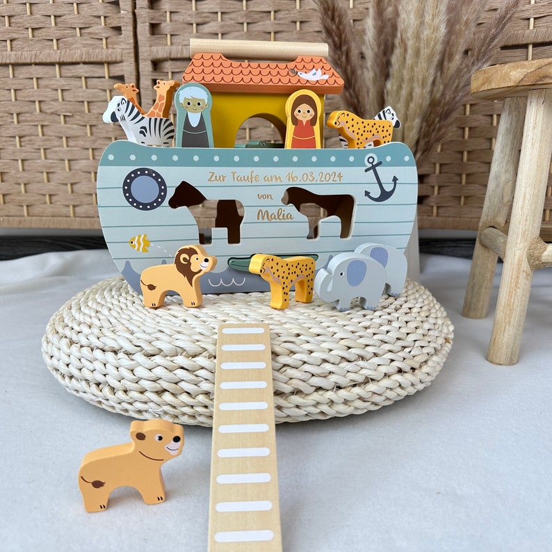 Baptism gift Noah's Ark, extraordinary baptism gift, baptism gift, godchild baptism gift image 9