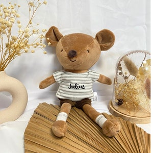 Cadeau bébé, peluche avec nom souris, cadeau bébé, peluche personnalisée, cadeau de Pâques enfants, cadeau de naissance